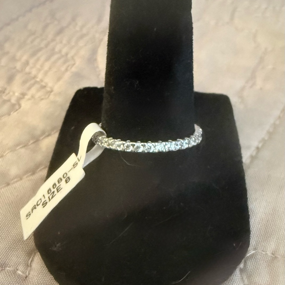 Sterling Silver Moissanite Full Eternity Band